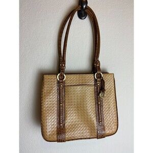 Brahmin est. 1982 Womens Brown Tote Shoulder Bucket Handbag Alligator Trim